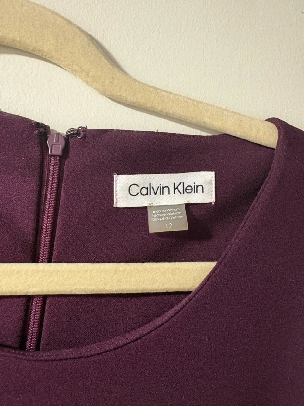 Calvin Klein Deep Plum Dress Size 12 knee length wedding guest dress - Picture 3 of 5